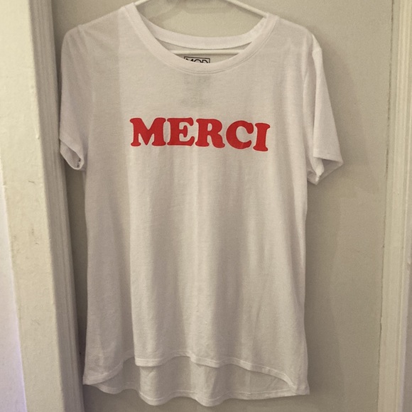 White Merci T Shirt NWOT - Picture 3 of 5